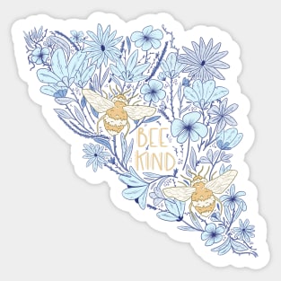 bee kind - floral pattern Sticker